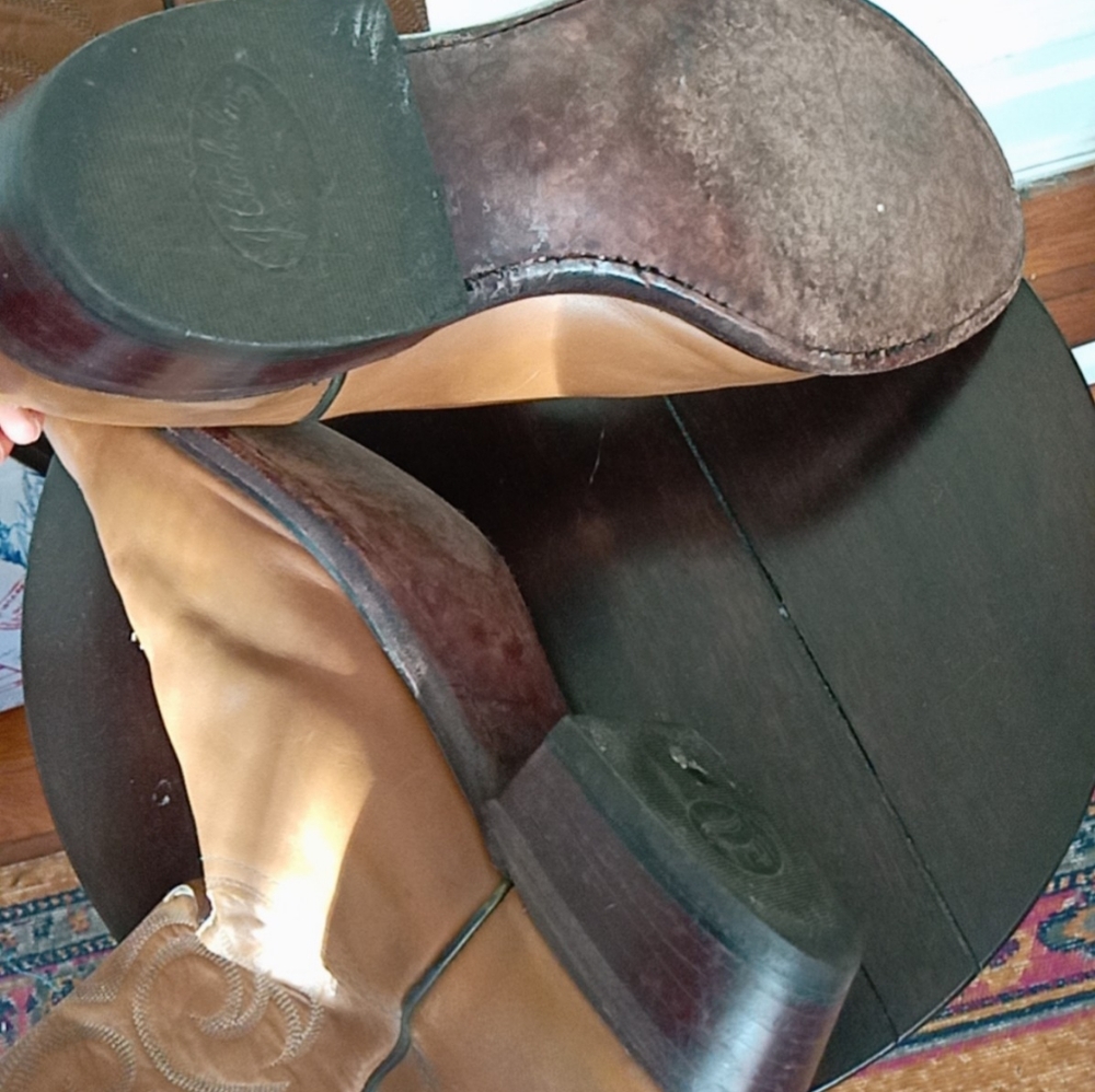 J.Chisholm Vintage Western Leather Boots 11EE Wide